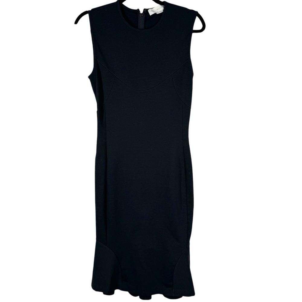 Stella McCartney Black Sleeveless Jersey Midi Dress Elegant Date Night Size 44 L